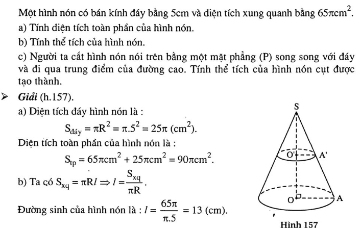 dien tich xung quanh hinh non
