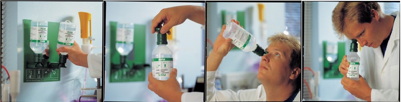Bộ chai dung dịch rửa mắt treo tường
