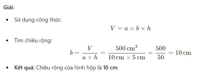 Thể tích hình hộp chữ nhật